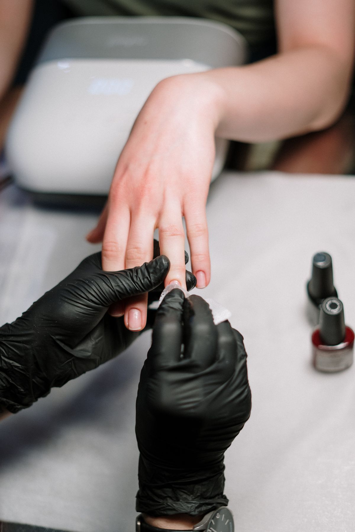 Manicure application at a nail salon in Metairie